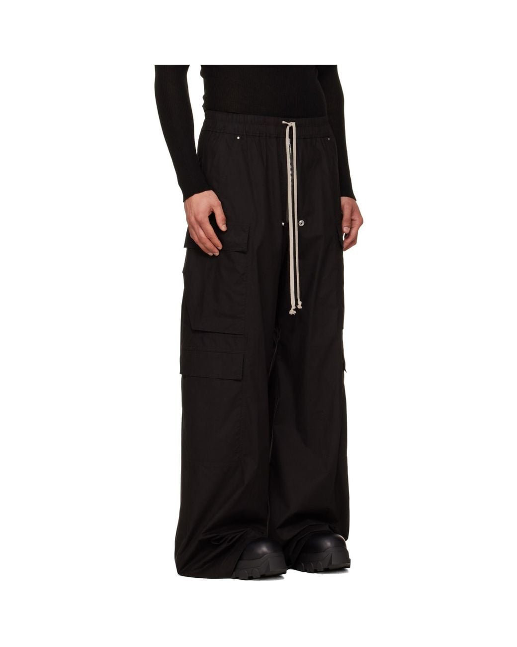 Rick Owens Black Cargobelas Cargo Pants for men