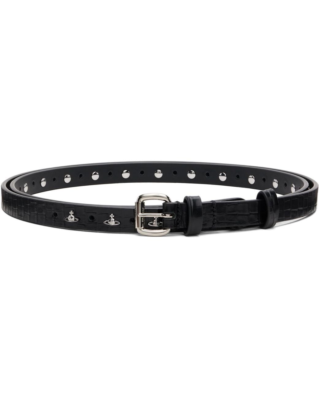 Vivienne Westwood Black Mini Alex Orb Stud Belt for men