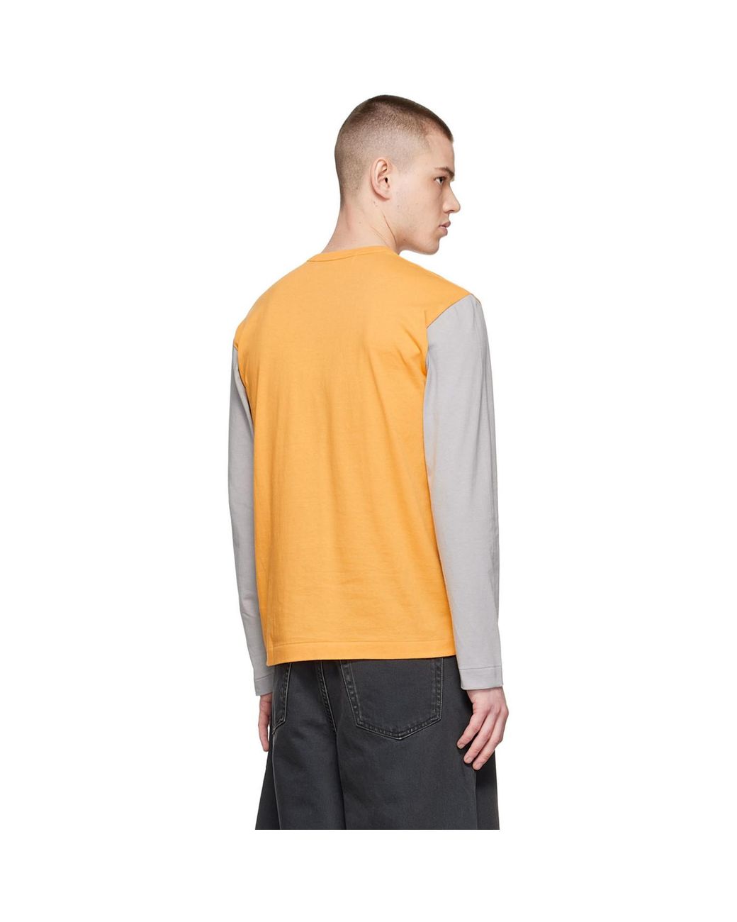 COMME DES GARÇONS PLAY Multicolor Comme Des Garçons Play Yellow Cotton Long Sleeve T-shirt for men