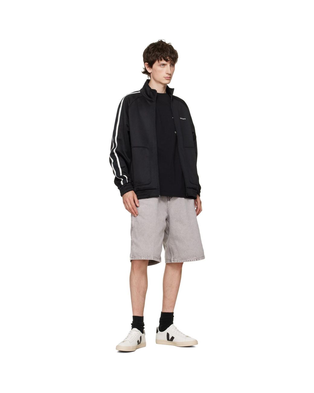 Veja Black Campo Leather Sneakers for men