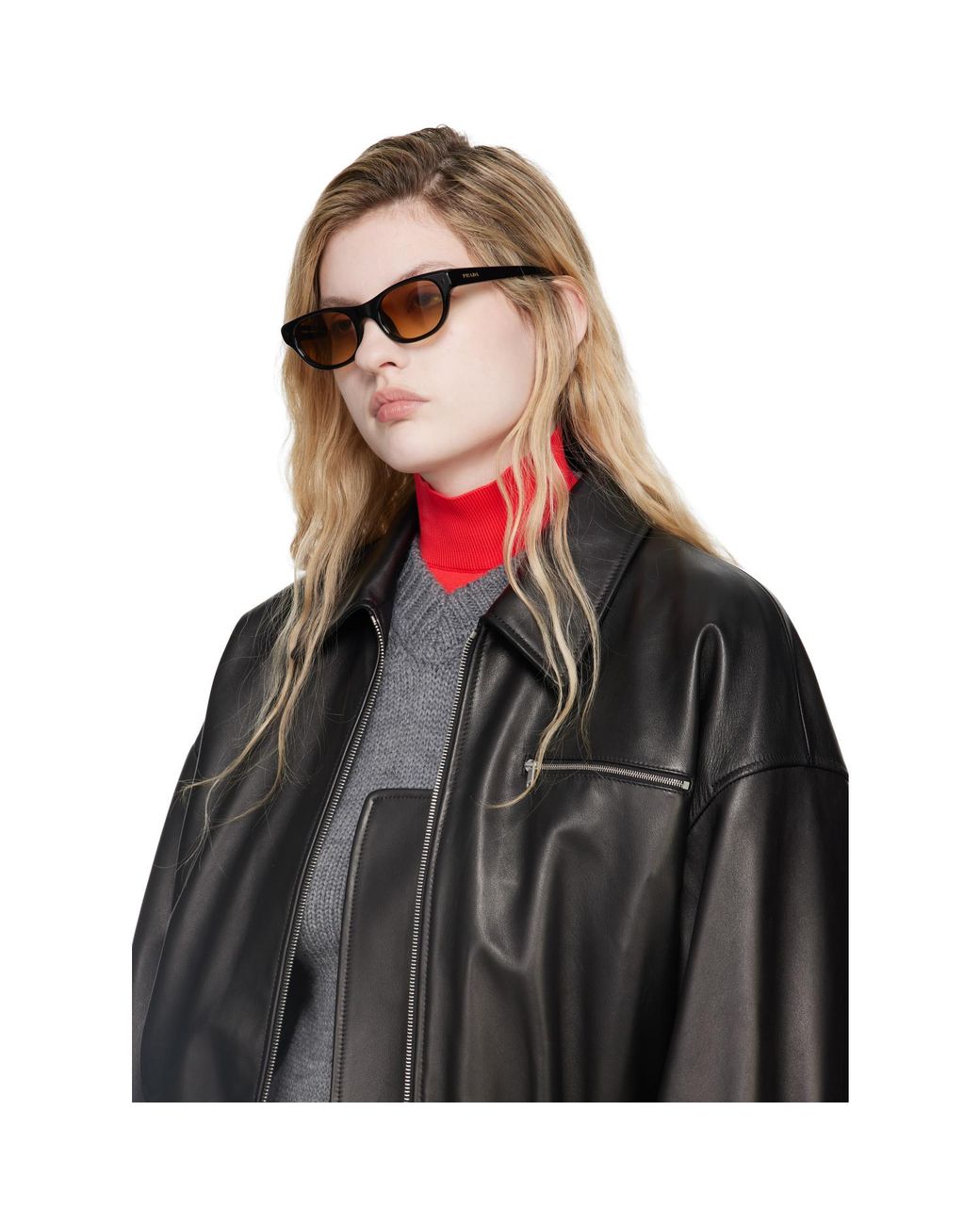 Prada Brown Oval Sunglasses