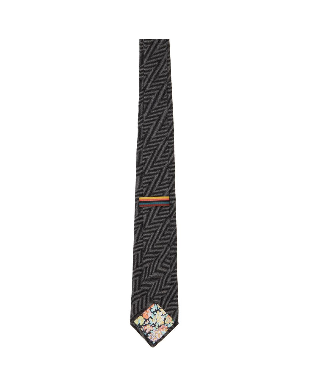Paul Smith Black Herringbone Tie for men