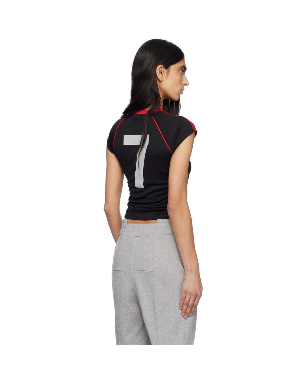 Vetements Black Alphabet Football Jersey T-Shirt