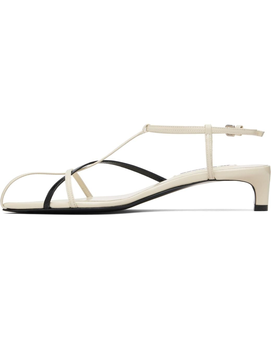 Jil Sander Black Off- Cage Low Heeled Sandals