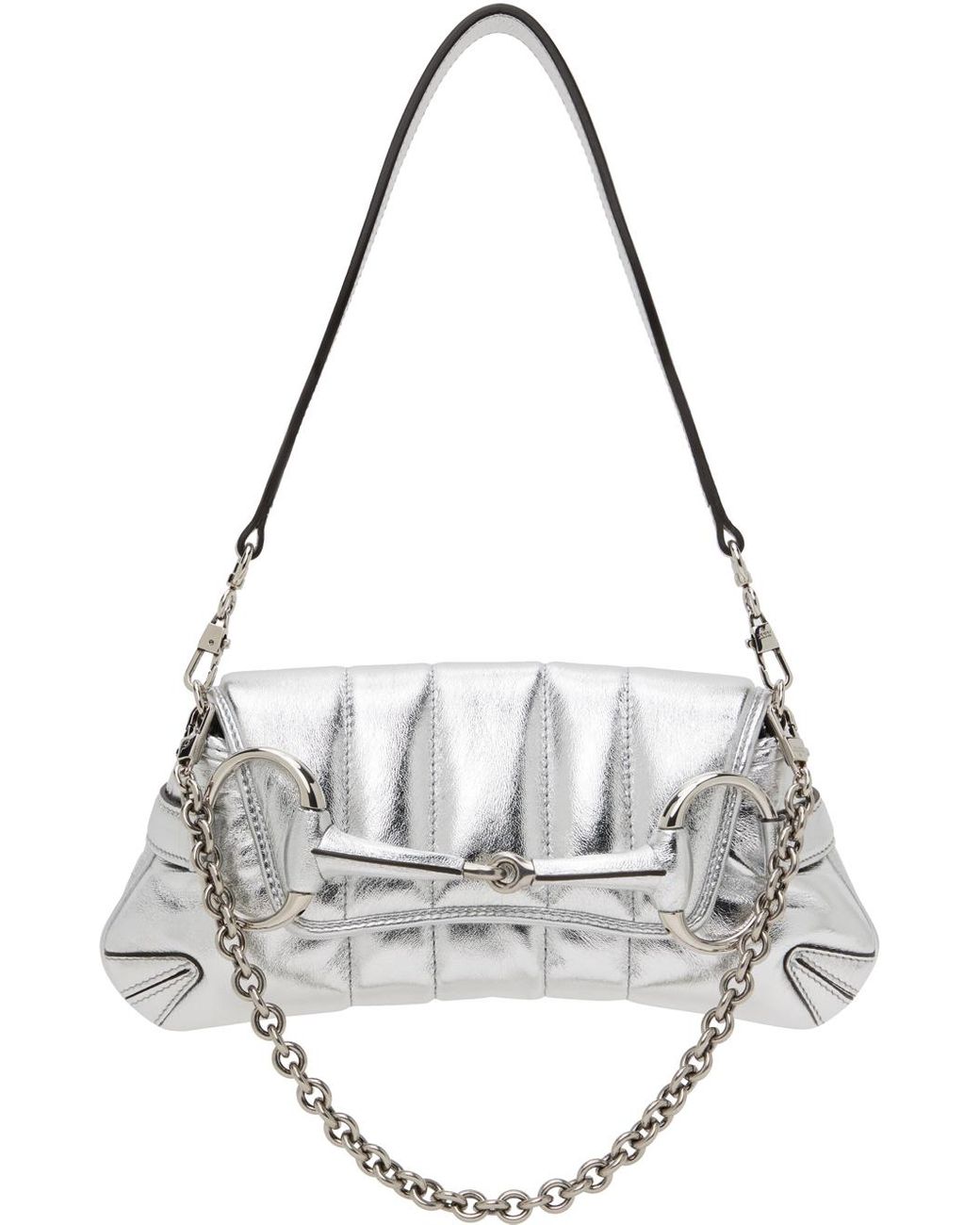Gucci Silver Small Horsebit Chain Shoulder Bag in Metallic Lyst UK