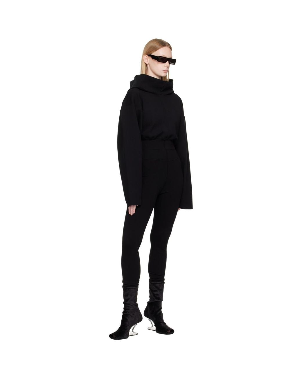 Rick Owens Black Tower Pull Hoodie