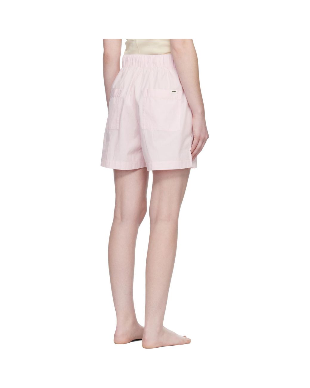 Tekla Pink Poplin Pyjama Shorts