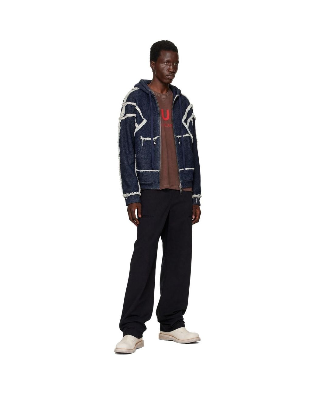 Edward Cuming Blue Flex Hoodie for men