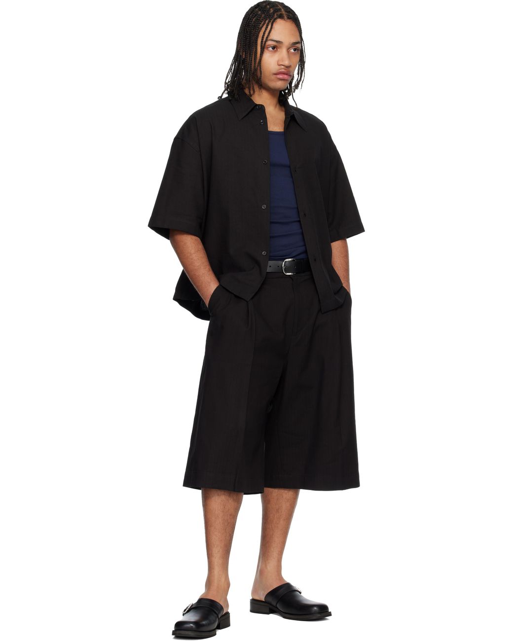 Studio Nicholson Black Fowld Shorts for men