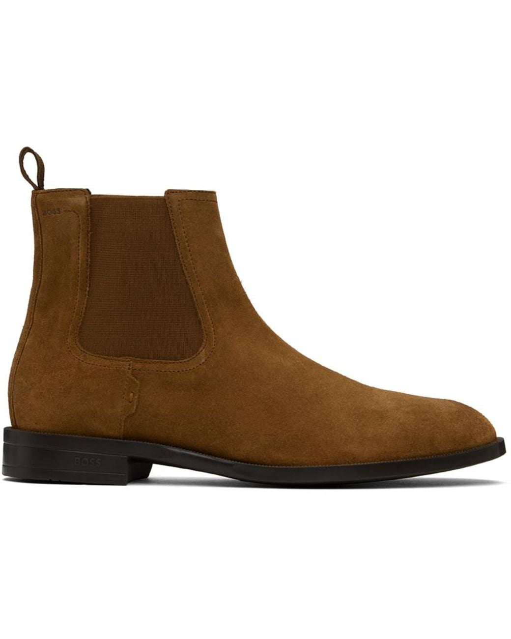 BOSS Tan Suede Chelsea Boots in Brown for Men | Lyst