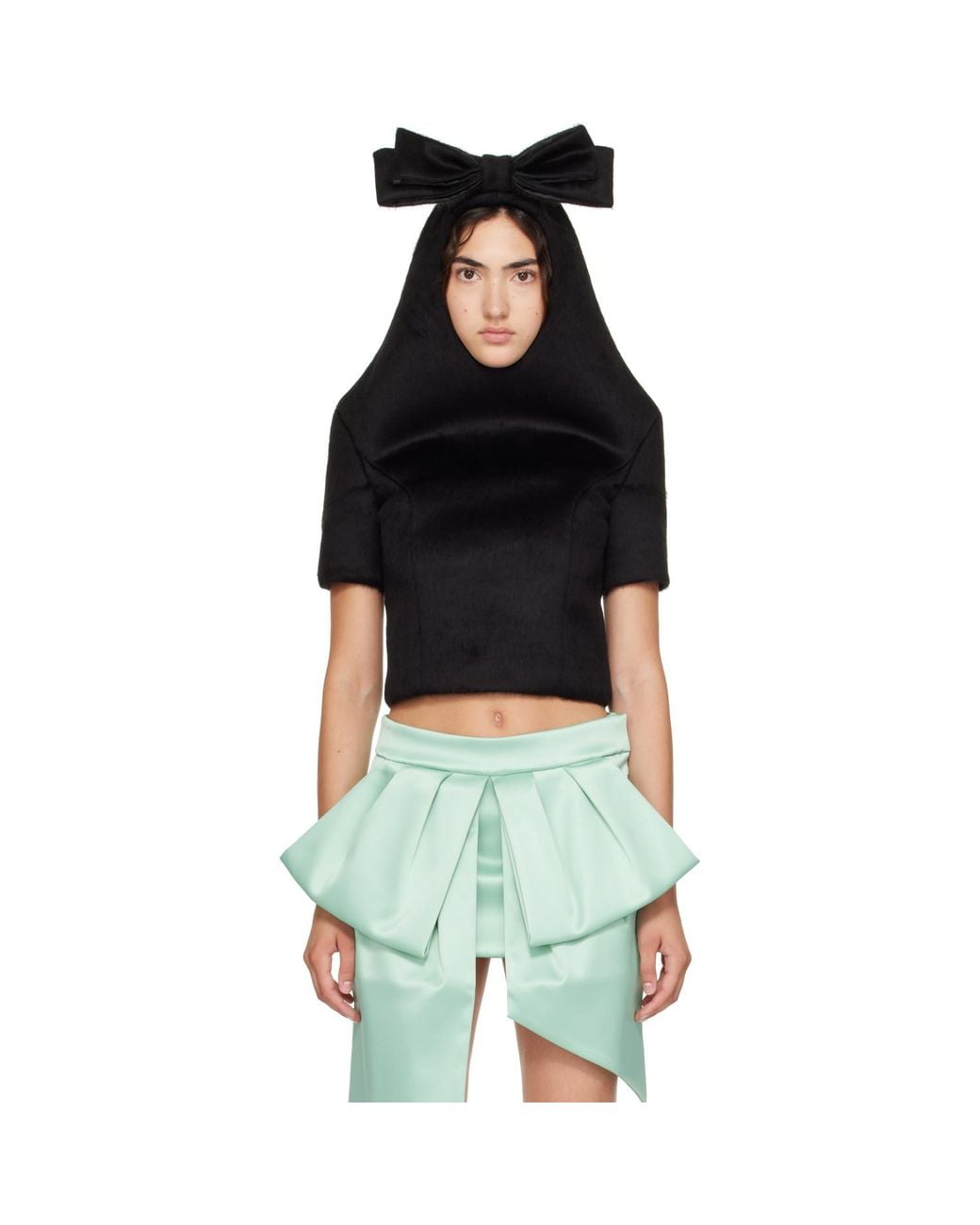 VAQUERA Black Neoprene Bow Top
