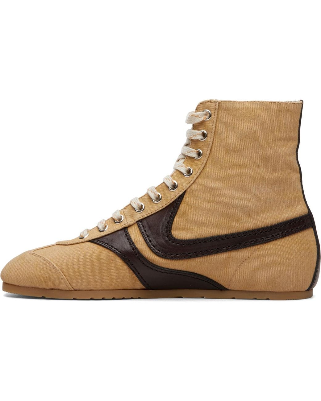 Dries Van Noten Brown Canvas High Top Sneakers for men