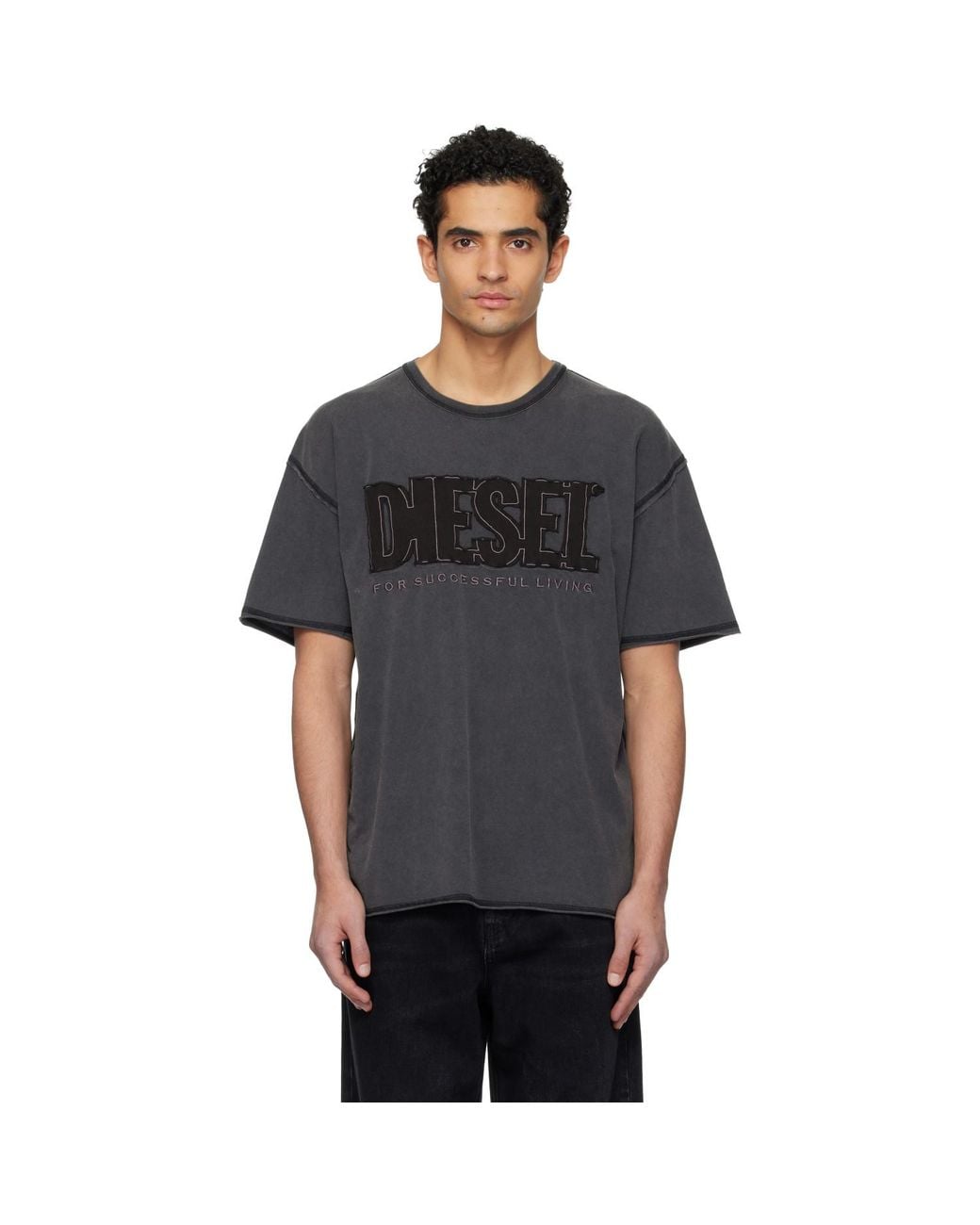 DIESEL Black T-Rawboxt T-Shirt for men