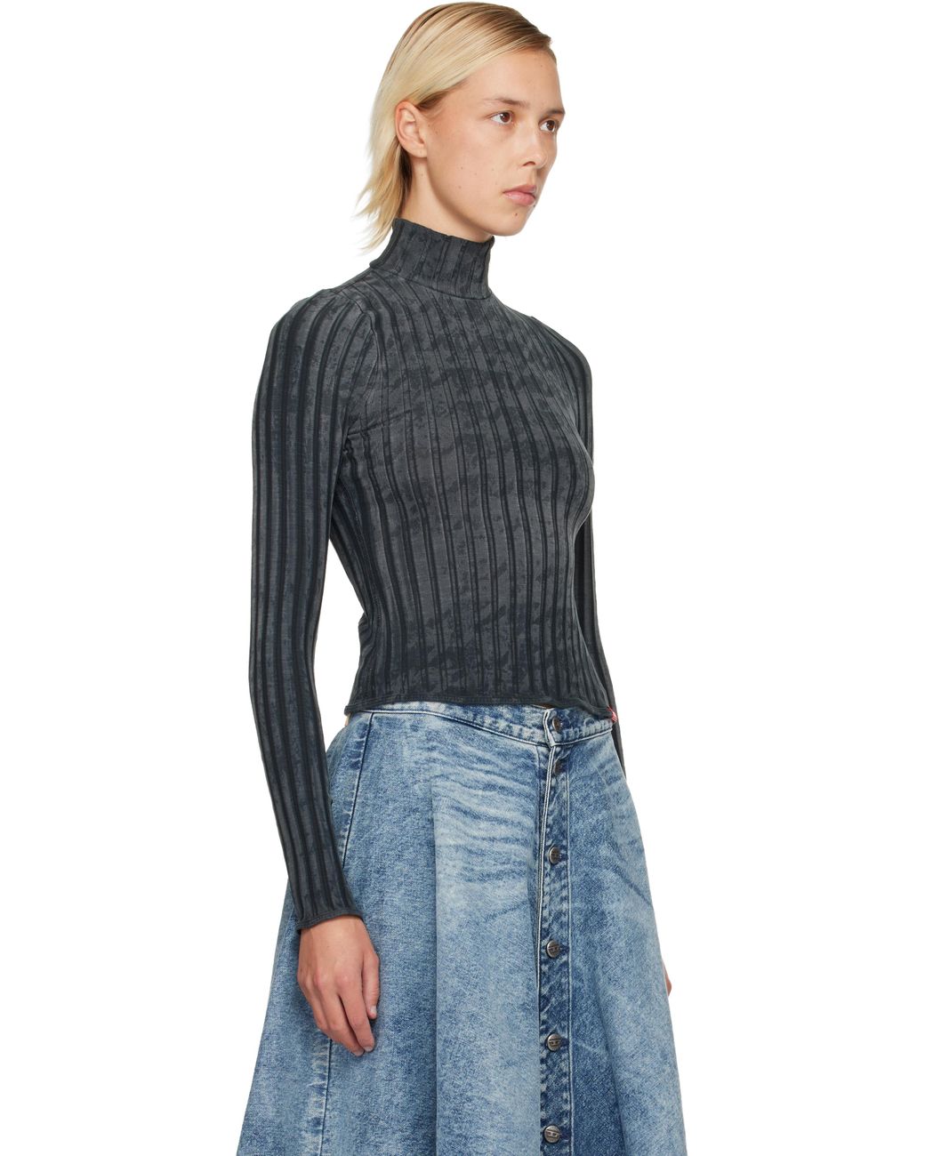 DIESEL Black Gry T-clw Turtleneck