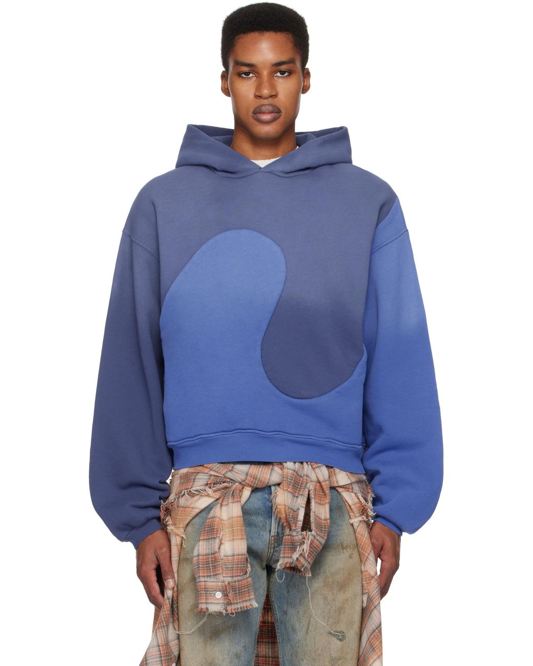 【関税込み】ERL ブルー Classic スワール フーディ erl-designer-BLUEBLUE-Classic-