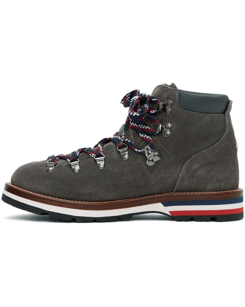 Moncler Grey Suede Peak Boots in Green for Men | Lyst