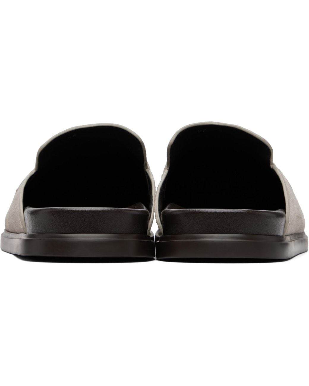 Ferragamo Gray Gancini Ornament Mule Loafers for men