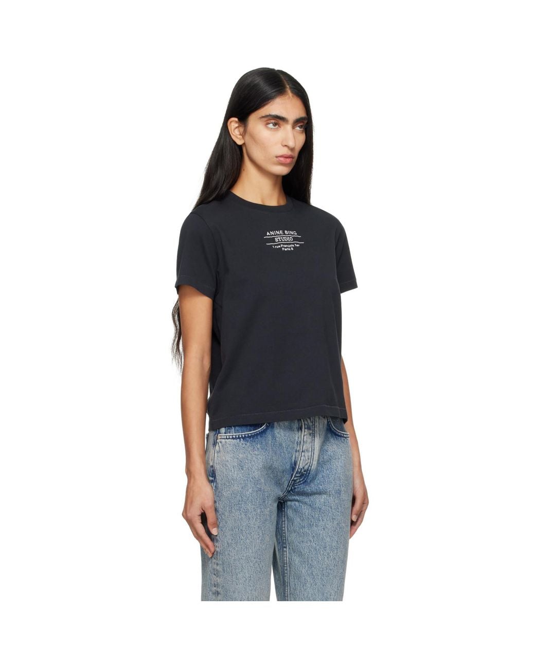 Anine Bing Black Shelley Studio T-Shirt
