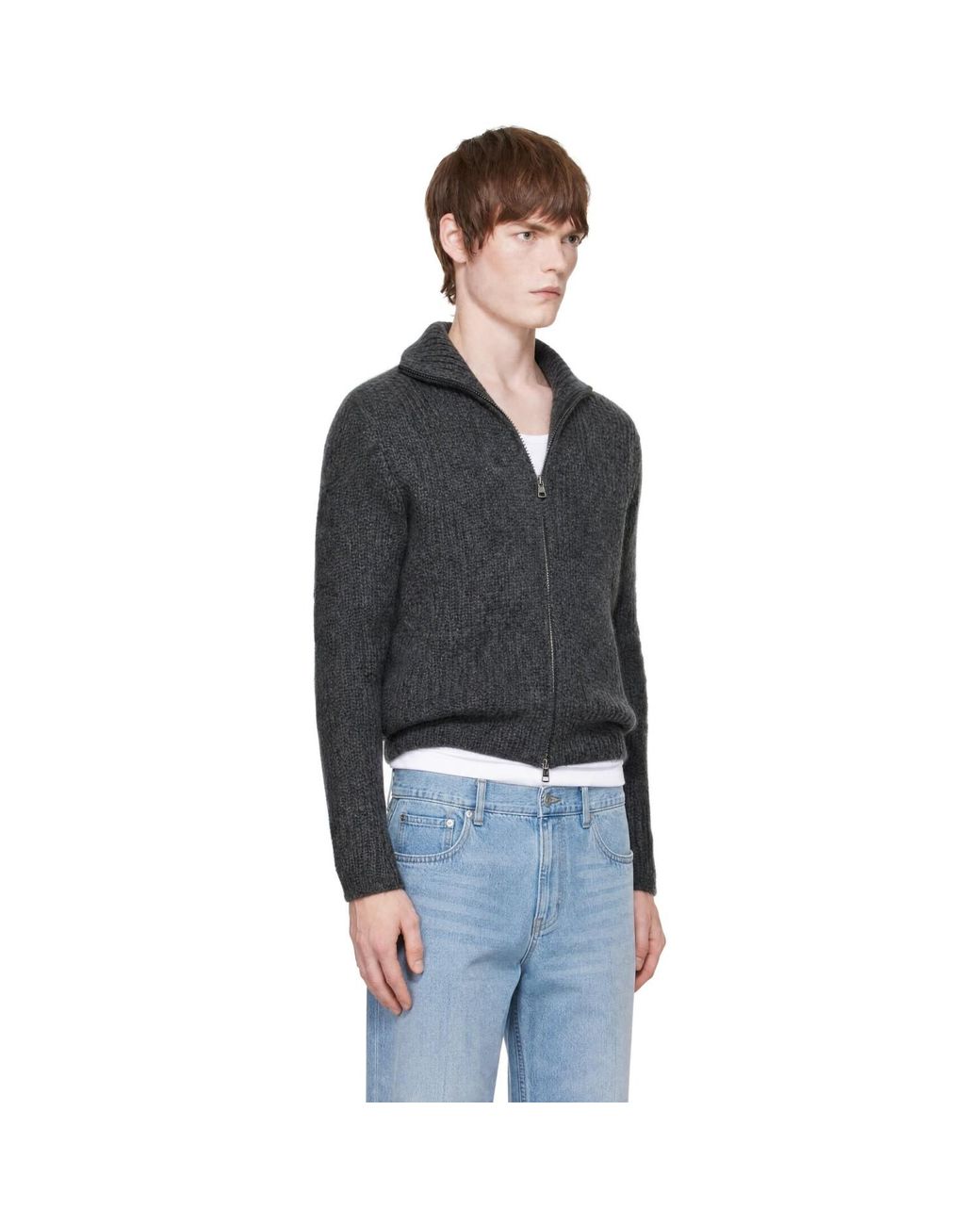 Moncler Black Zip Cardigan for men