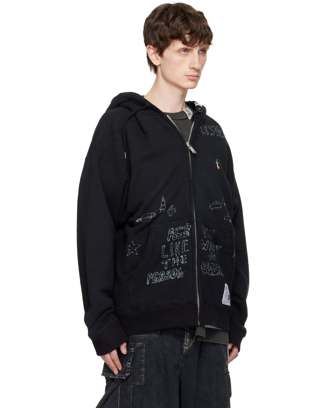 【mihara yasuhiro】Distressed Graffiti Print Hoodie 全２色 Maison MIHARA YASUHIRO ONLINE STORE（ミハラヤスヒロ