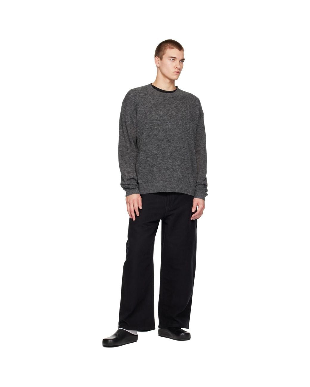 Studio Nicholson Gray Picco Knit Sweater for men