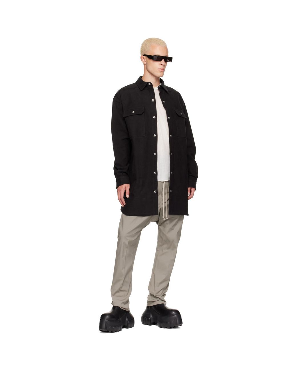 Rick Owens Black Tower Oversized Outershirt for men