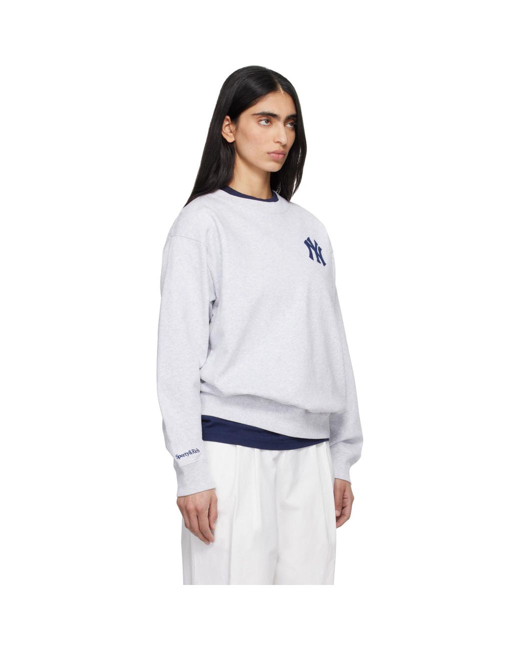 Sporty & Rich White '47 Edition Heritage Yankees Serif Sweatshirt