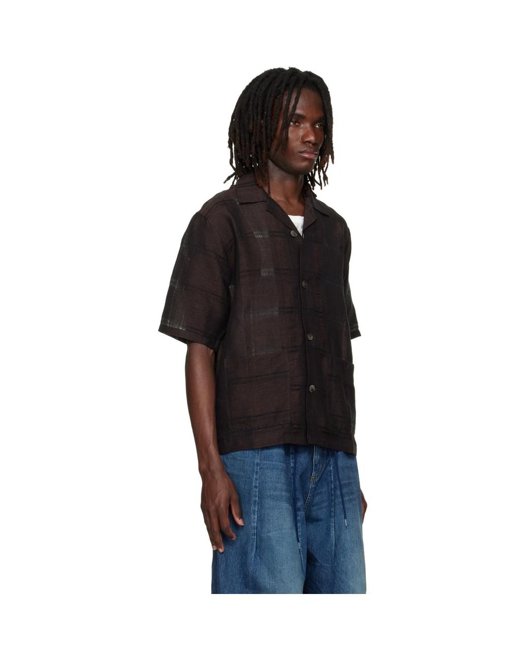 Needles Black Plaid Jacquard Cabana Shirt for men