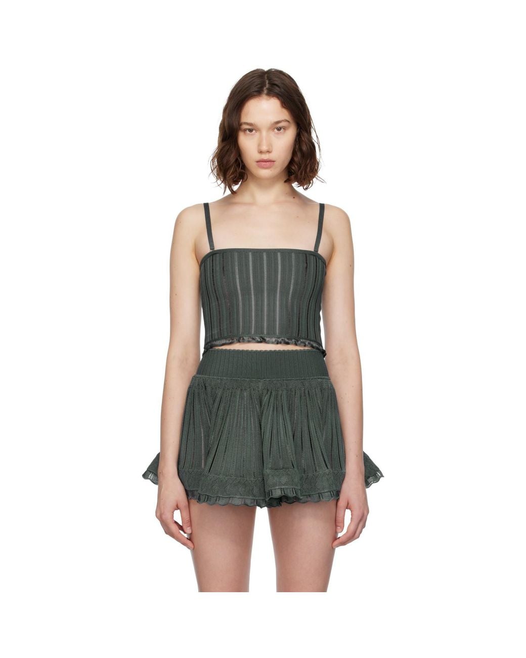 Alaïa Black Crinoline Knit Tank Top