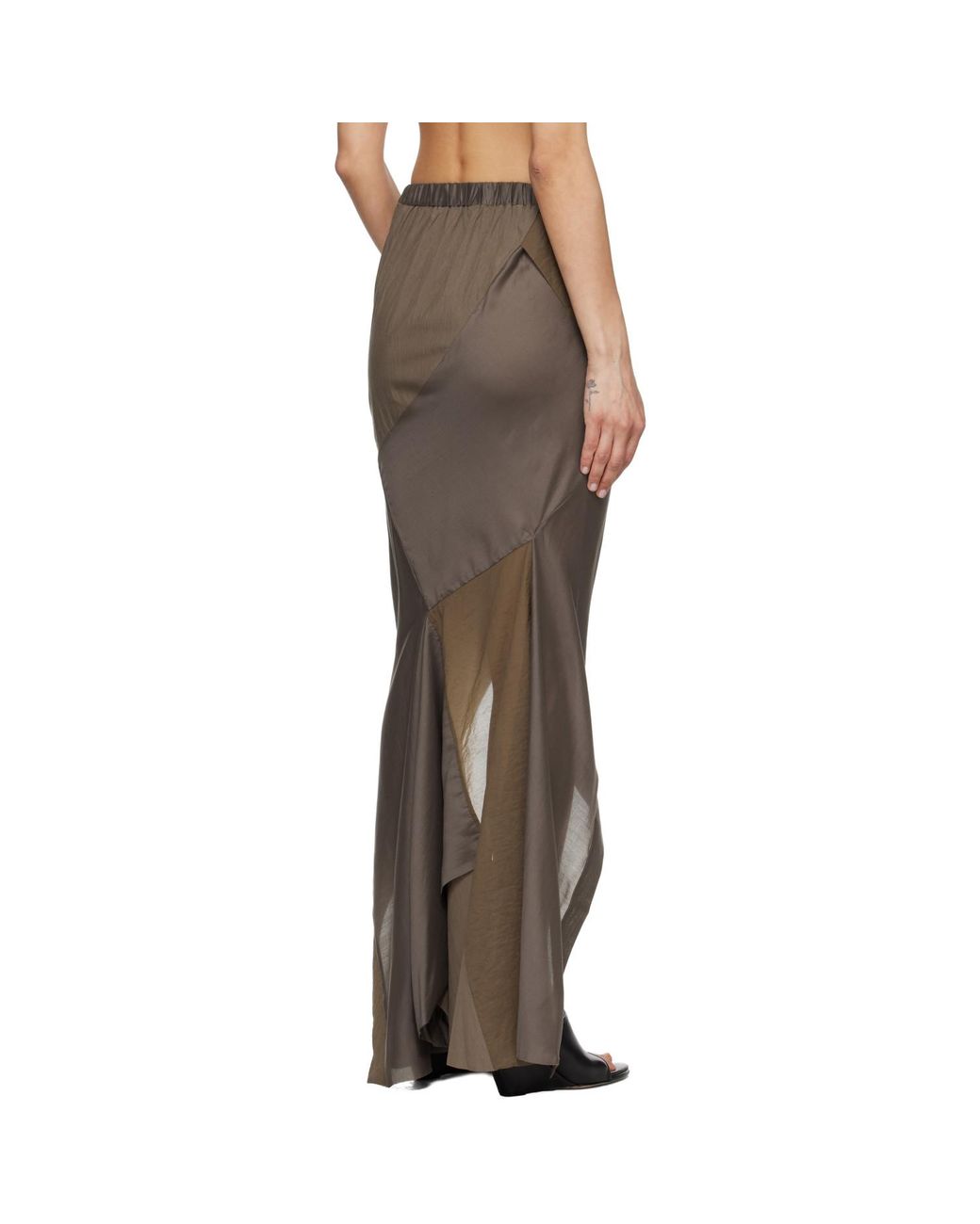 Entire studios Black Taupe Fluid Midi Skirt