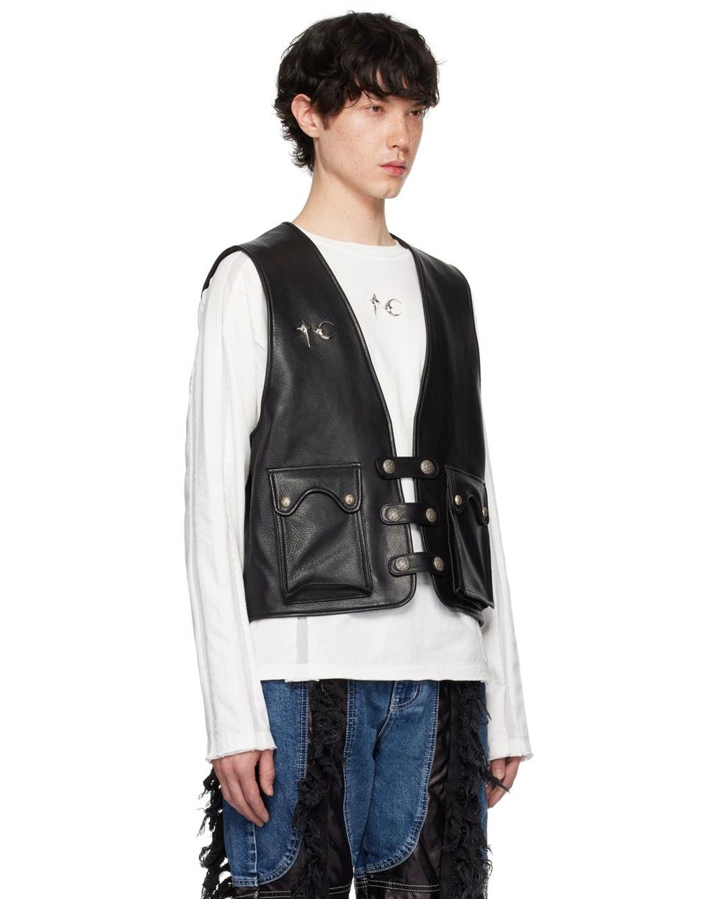 Black leather jacket with black hardware deals