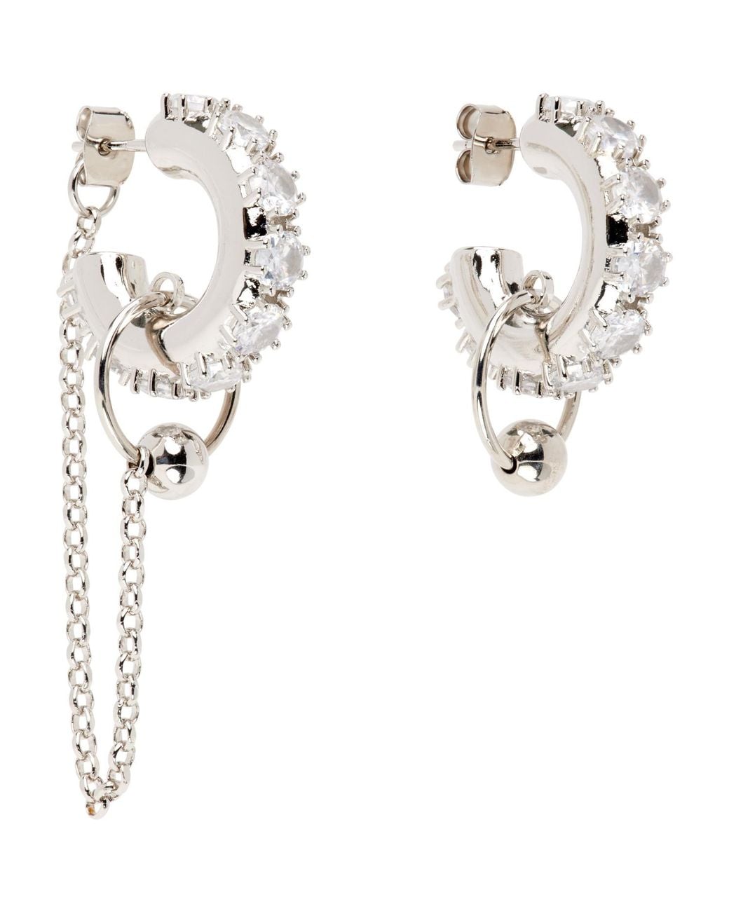 Justine Clenquet White Penny Earrings