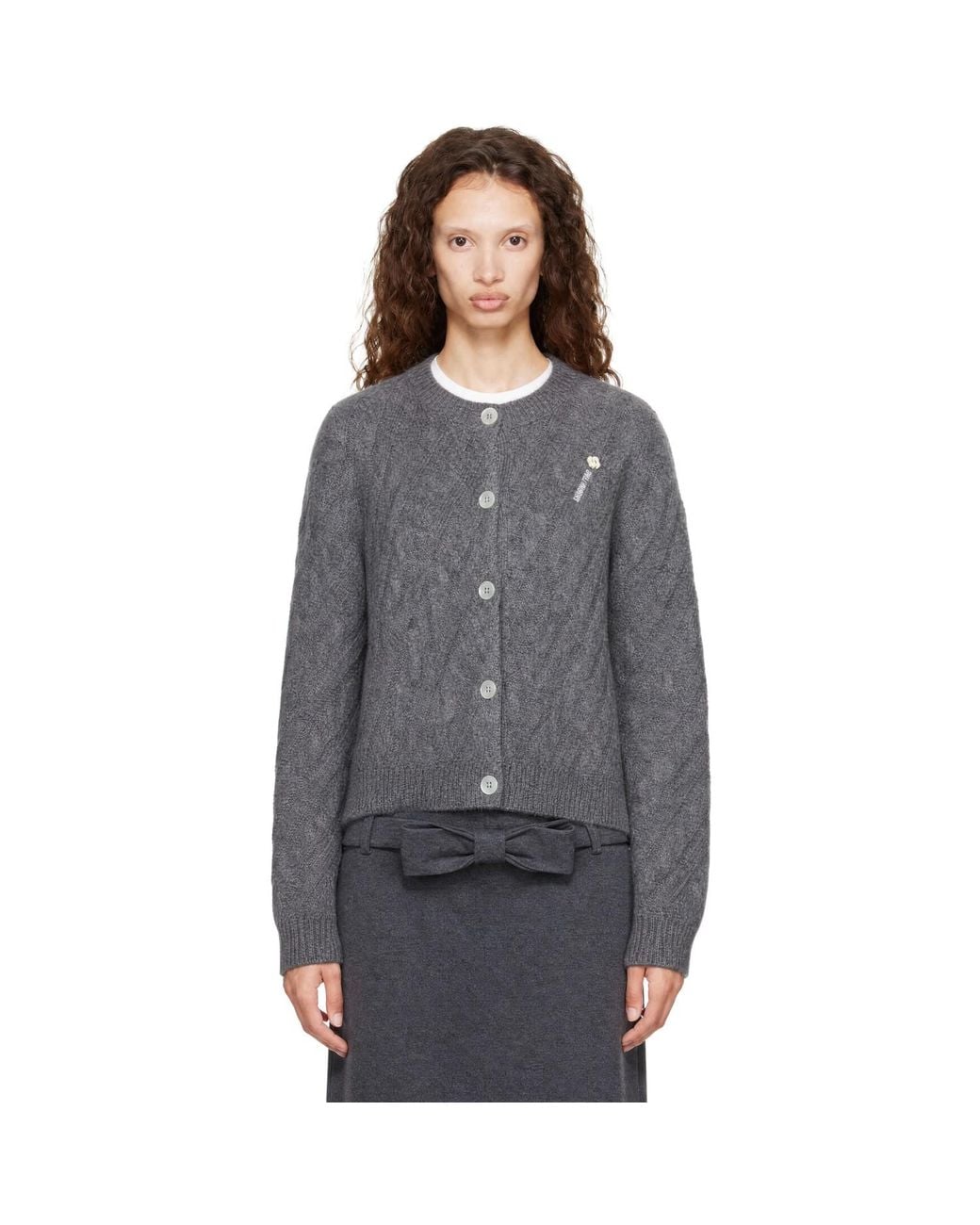 ShuShu/Tong Gray Cable Knit Cardigan