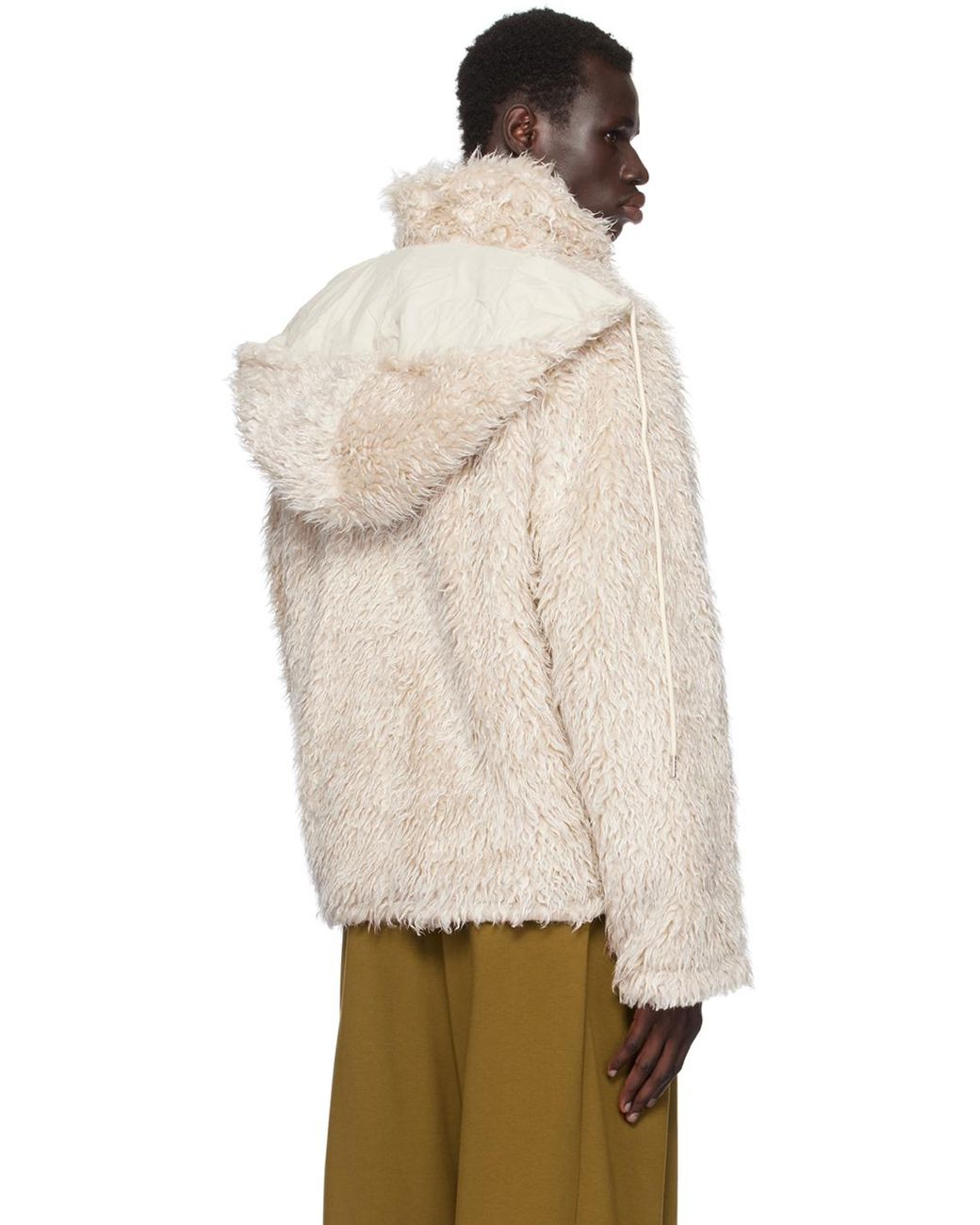 Marni Shaggy Faux-Fur Jacket in Natural for Men | Lyst