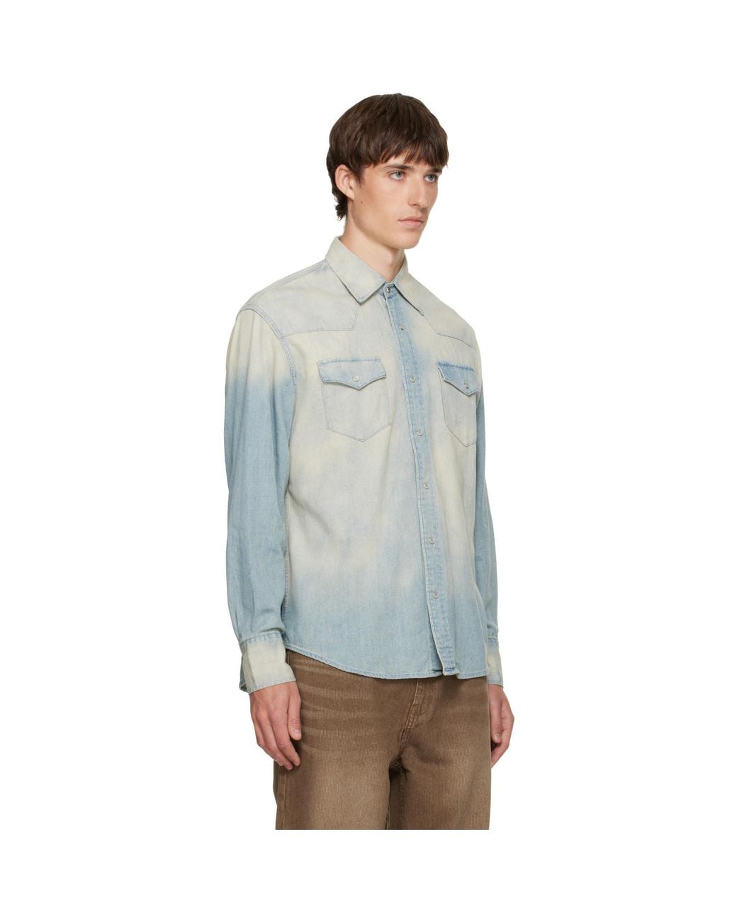 TONYWACK Blue Western Denim Shirt for men