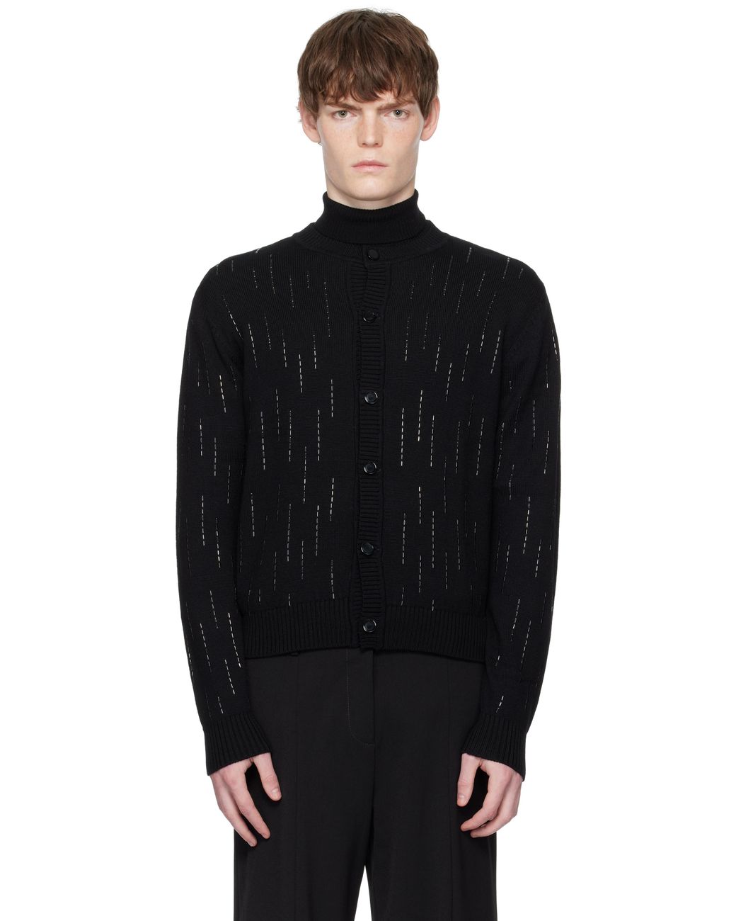 Ernest W. Baker Embellished Rain Appliqué Cardigan in Black for