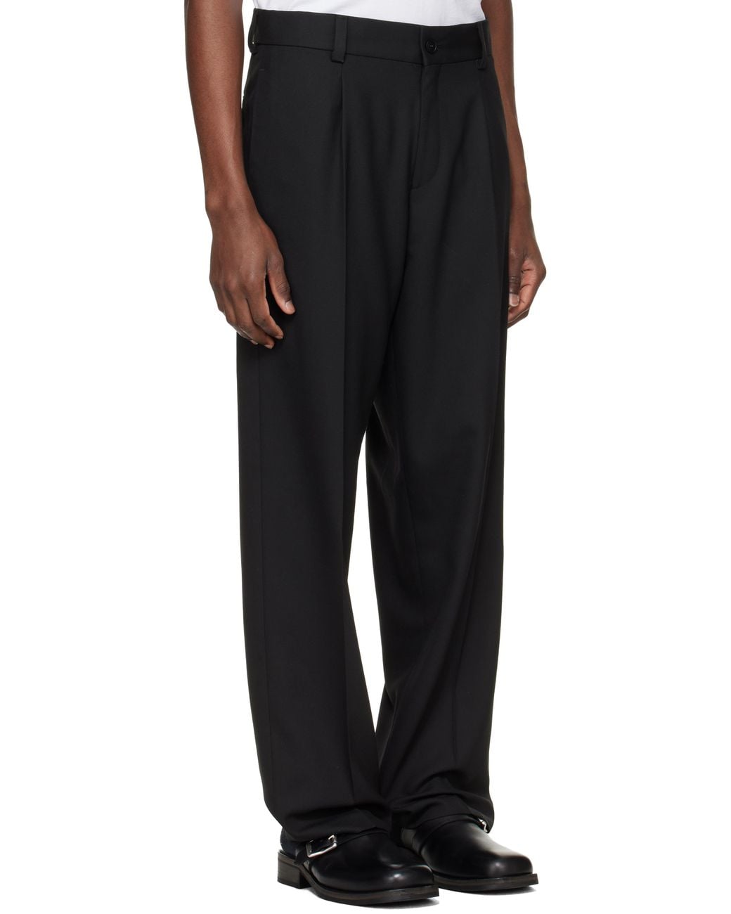 HUGO Black Modern-Fit Stretch Twill Trousers for men