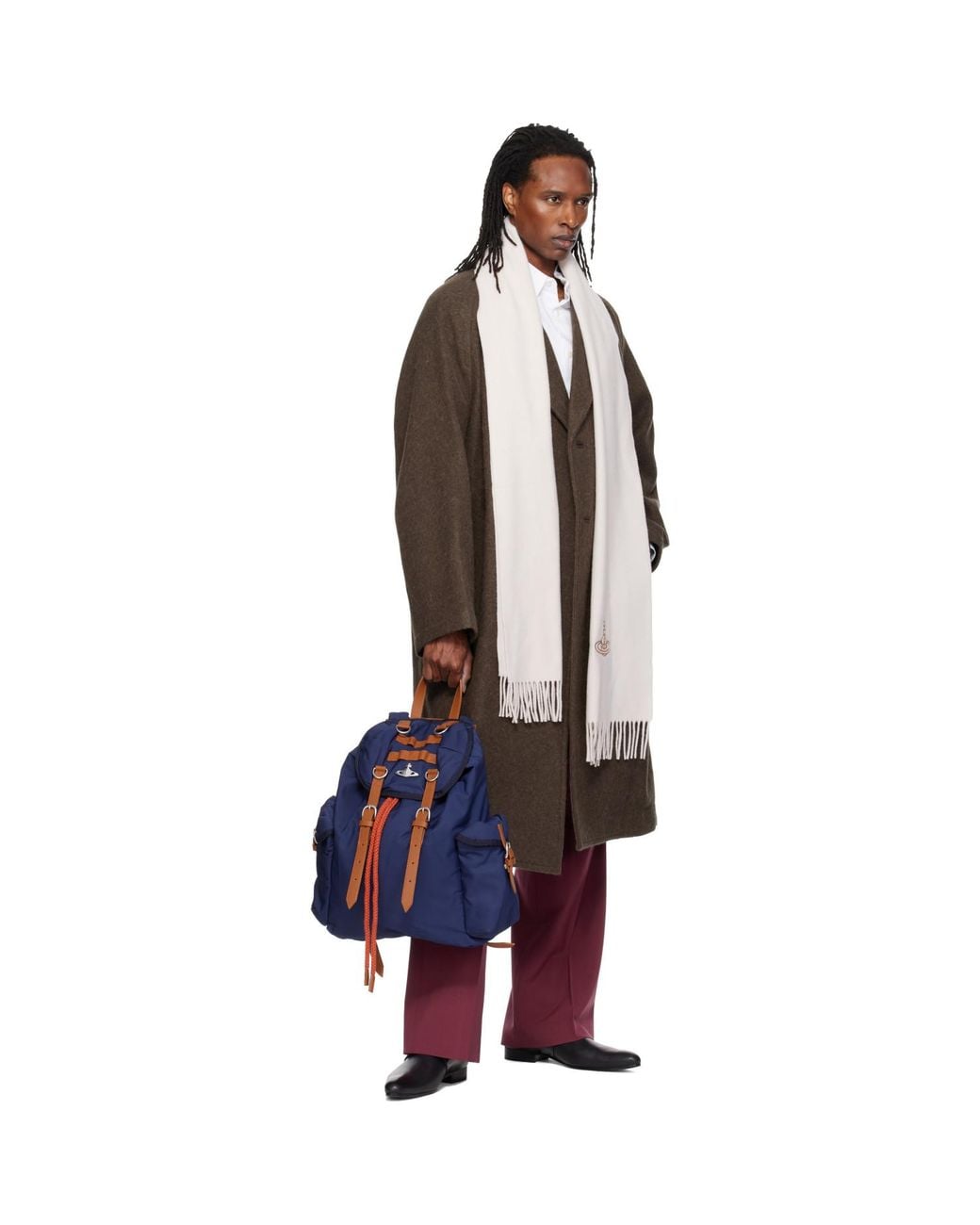 Vivienne Westwood Natural Off- Embroidered Scarf for men
