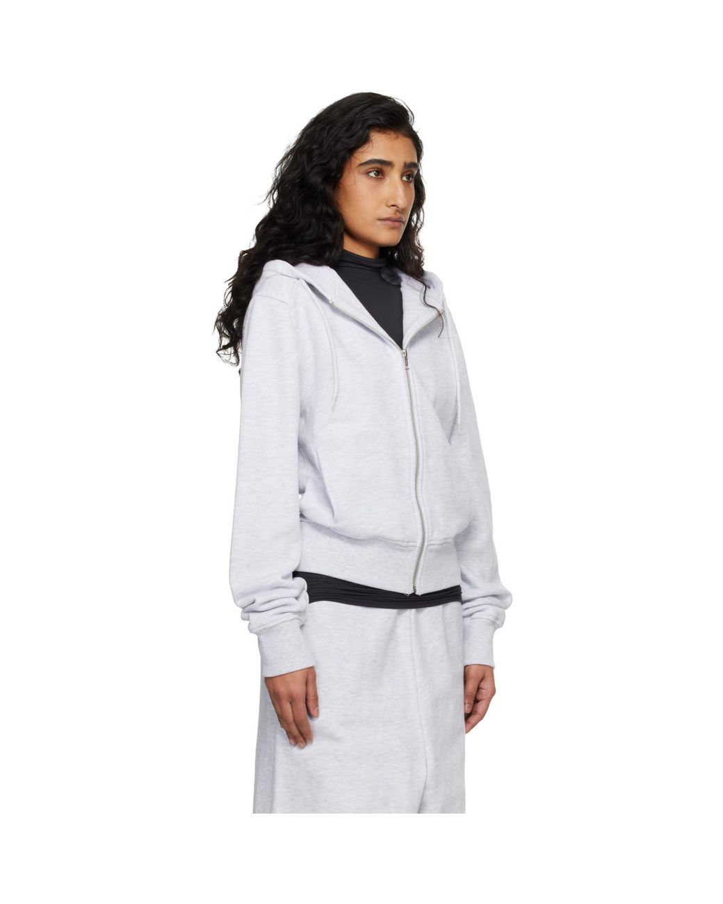 Entire studios White Slim Zip Up Hoodie