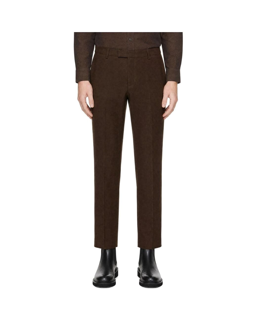 Sunspel Brown Moleskin Regular Fit Trousers for men