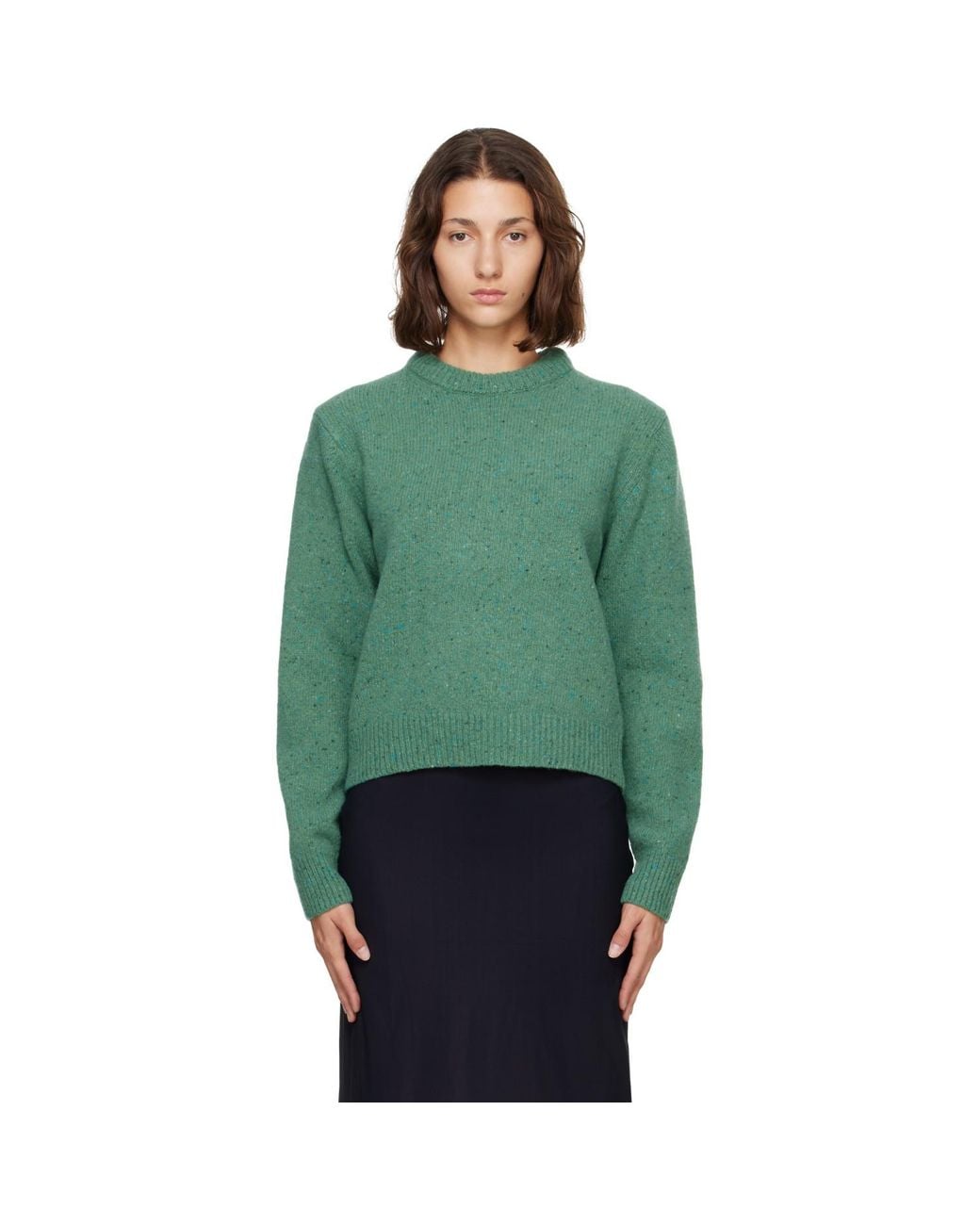 Rohe Green Fitted Mouliné Crewneck Sweater