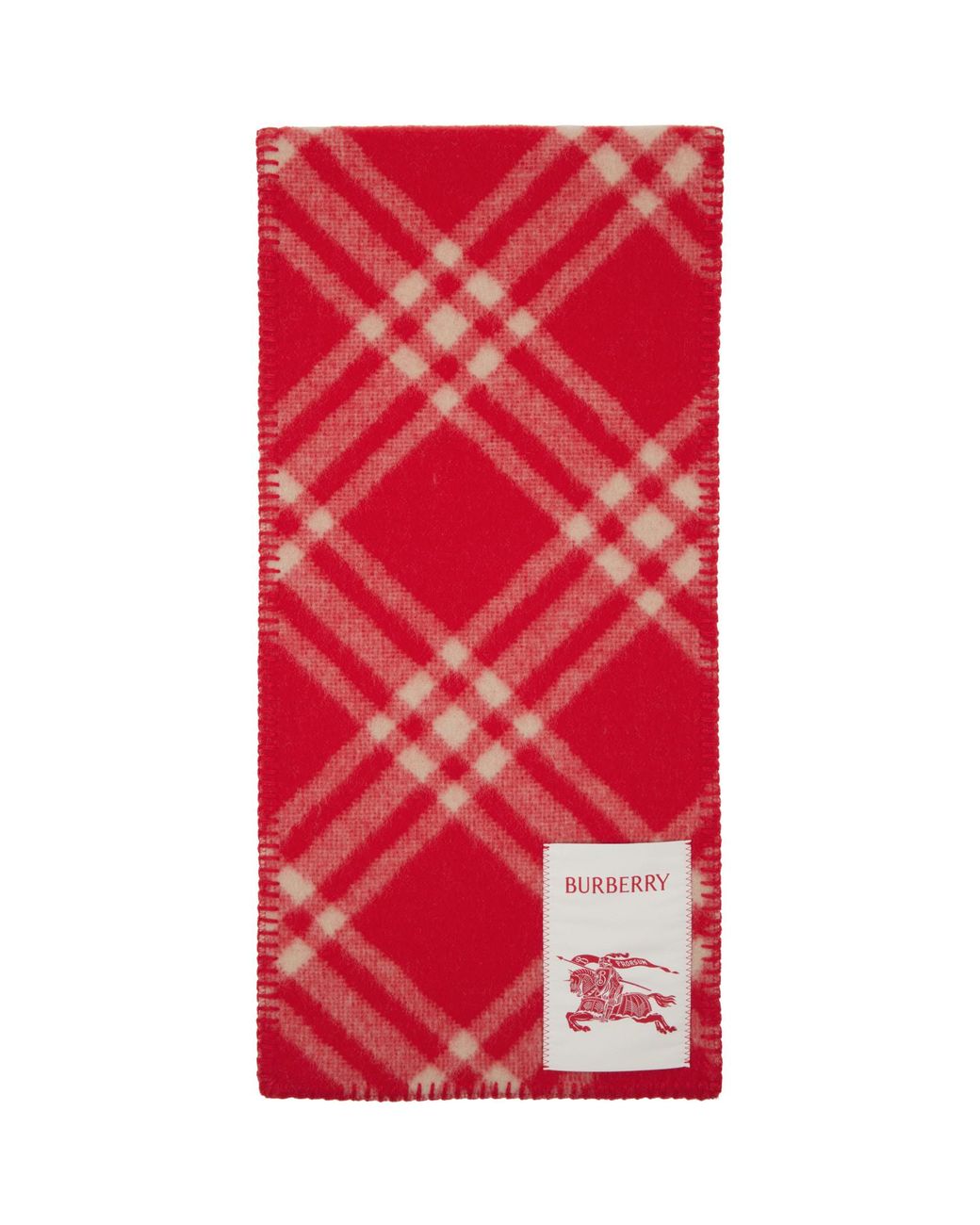 Burberry Red Check Wool Scarf