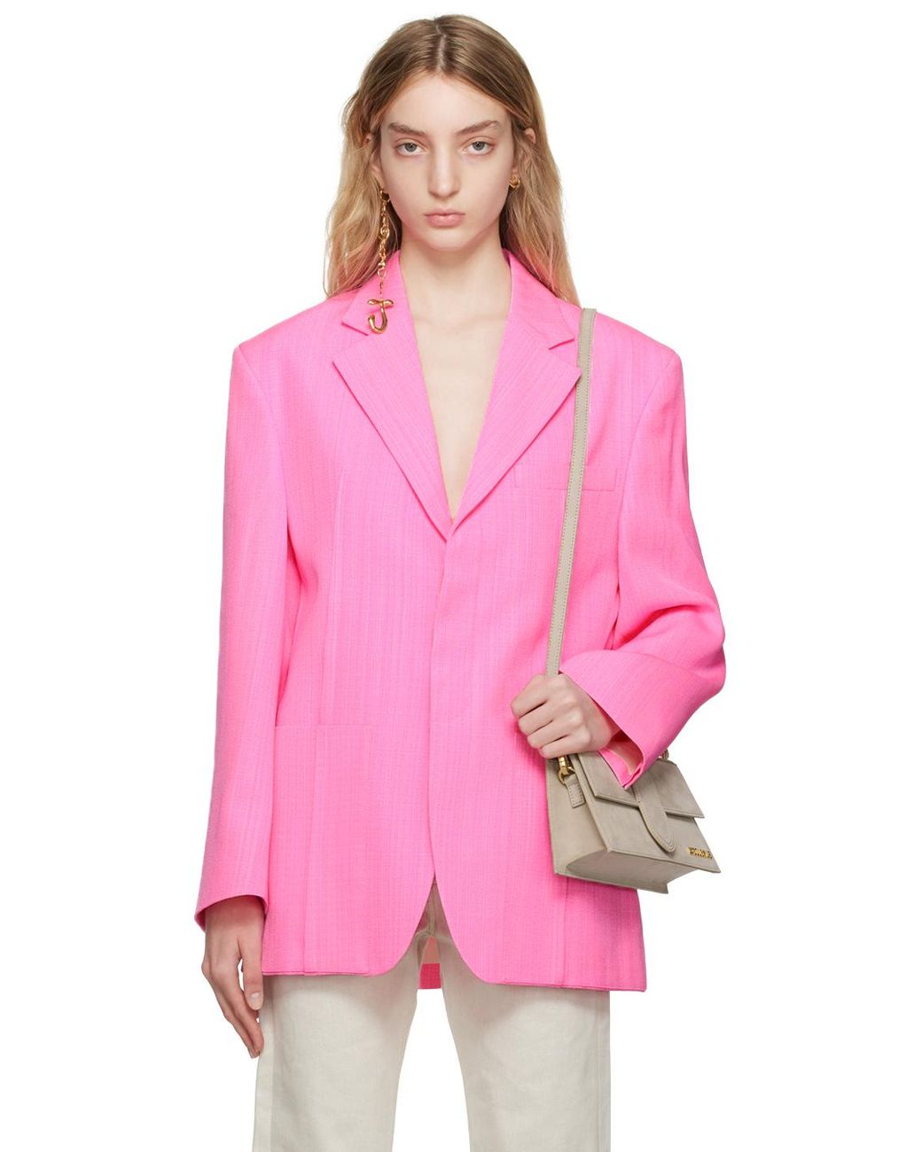 Jacquemus Pink Le Raphia la Veste D homme Blazer Lyst UK