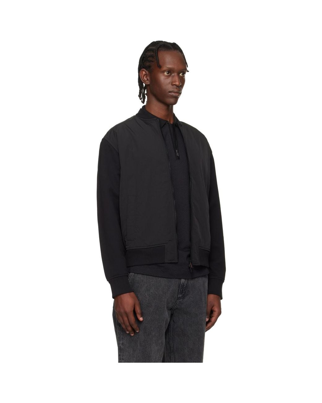 Boss Black Logo Patch Bomber Jacket for men