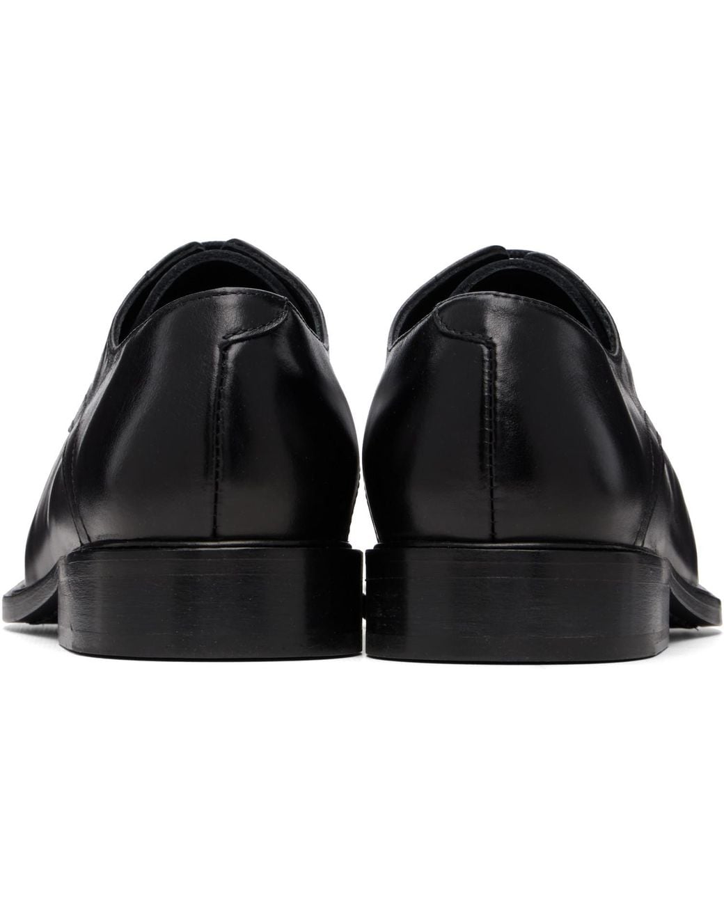 STEFAN COOKE Black Slashed Square Toe Derbys for men