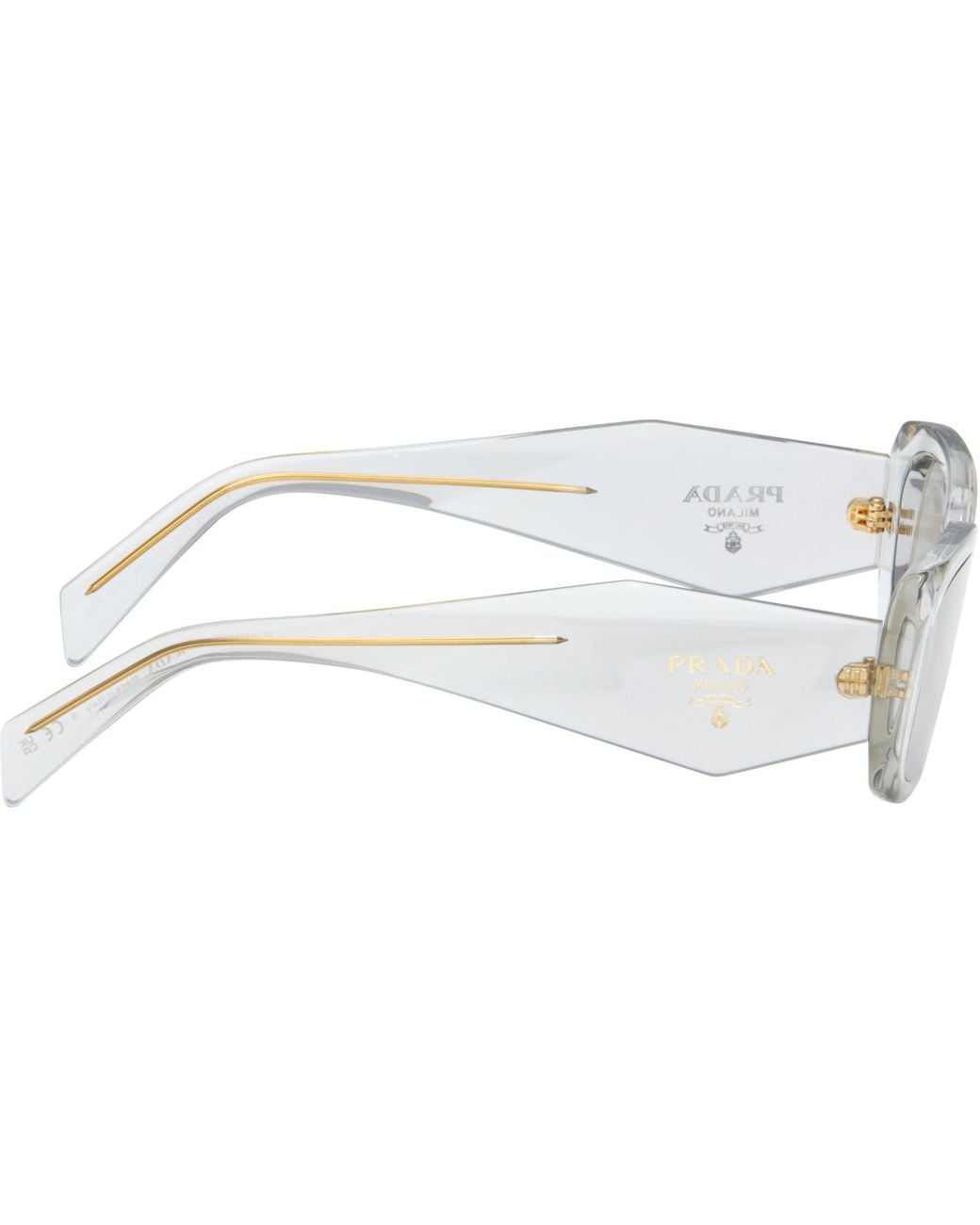 Prada Black Symbole Rectangle Acetate Sunglasses