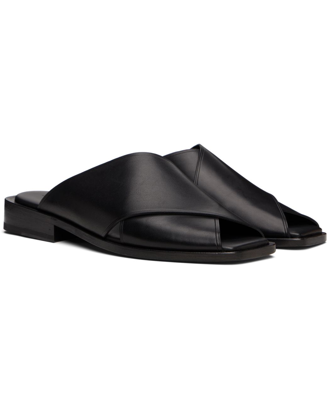 Lemaire Cross Flat Sandals in Black for Men | Lyst Lemaire Cross Flat Sandals in Black for Men | Lyst