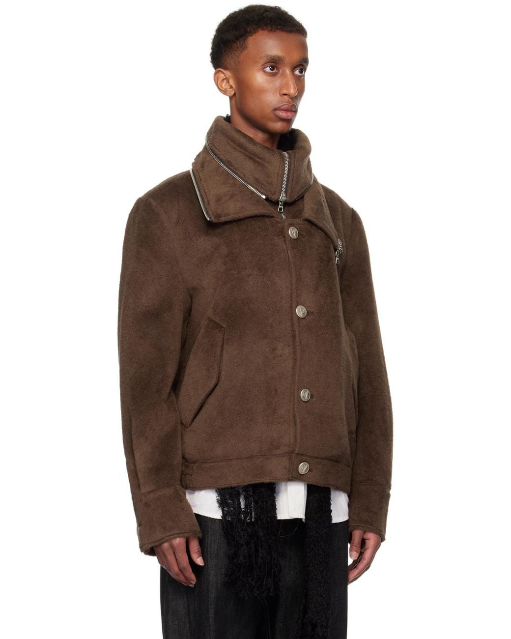NULLUS Multi-Form Aero Collar Jacket in Brown for Men | Lyst