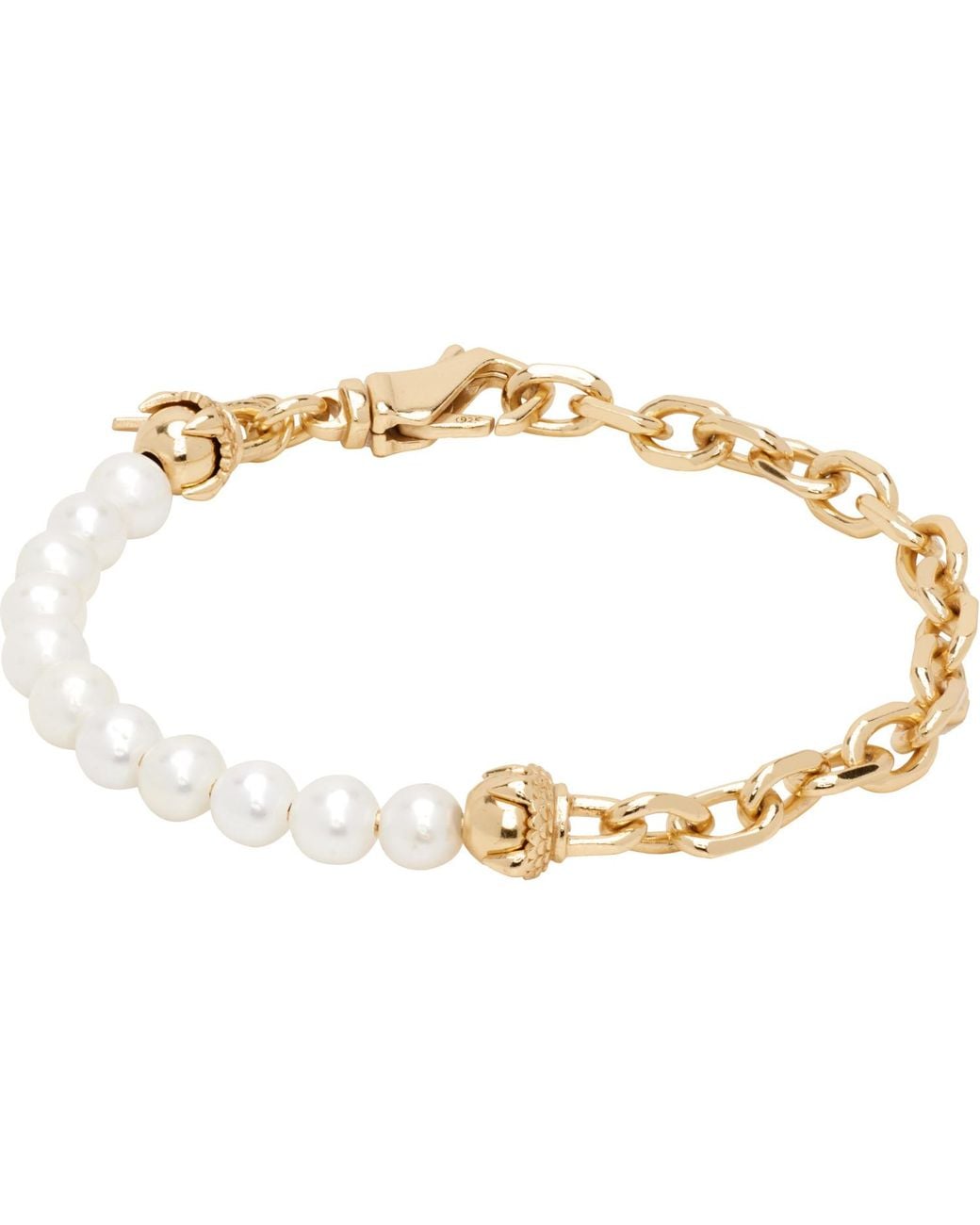 Emanuele Bicocchi Black Ssense Exclusive Pearl Bracelet for men
