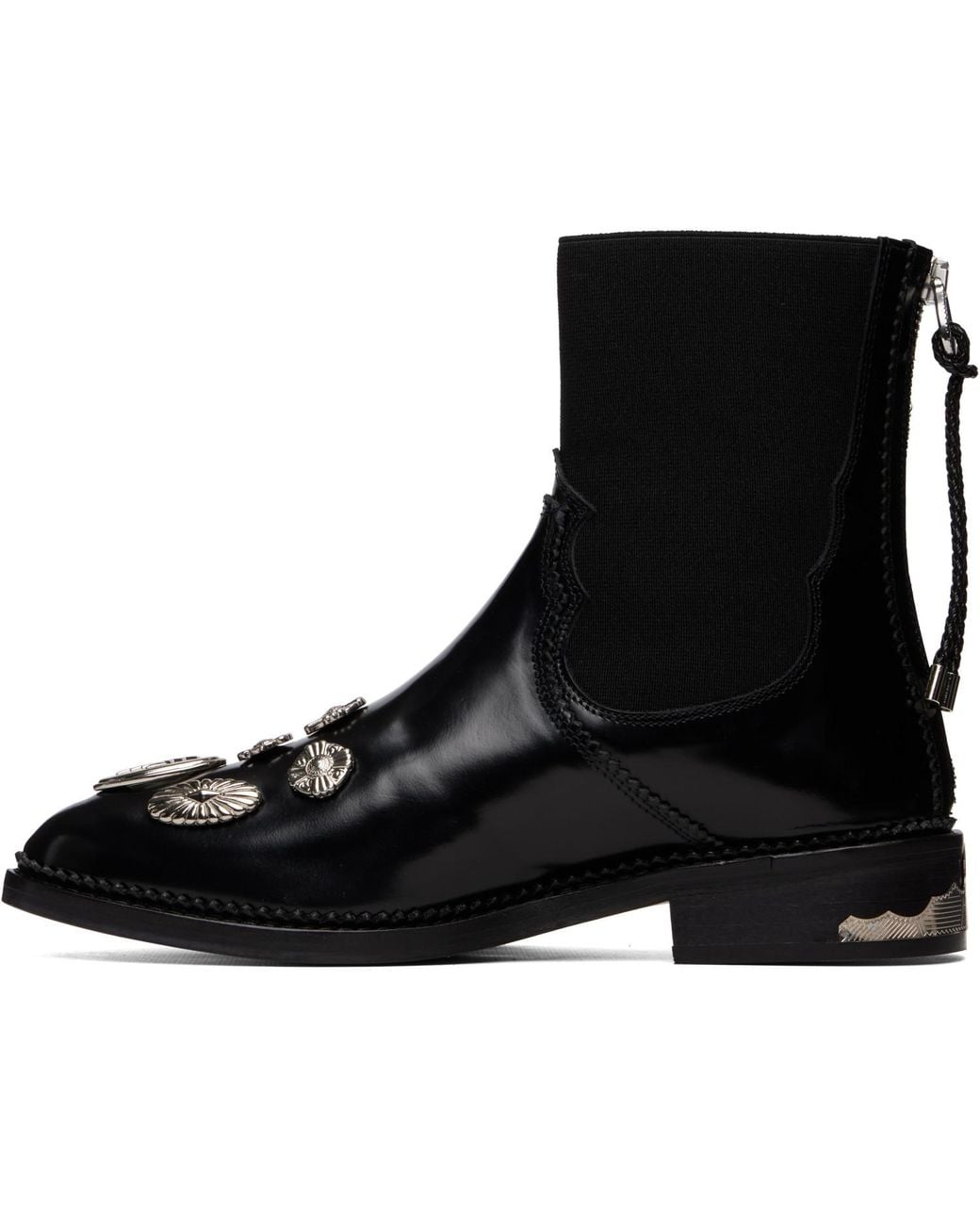 Toga Black Polido Ankle Boots